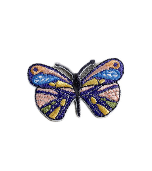 Lot de 3 écussons papillon coloré violet 4cm x 2,5cm