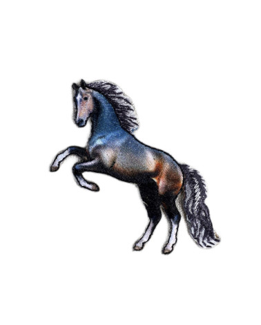 Set of 3 galloping horse badges 4.8cm x 5.5cm