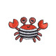 Lot de 3 écussons petits animaux crabe marin 3,7cm x 2,5cm