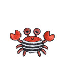 Lot de 3 écussons petits animaux crabe marin 3,7cm x 2,5cm