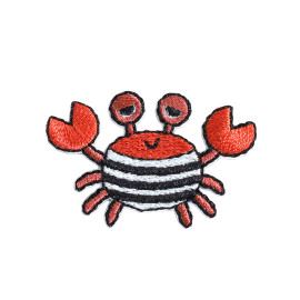 Lot de 3 écussons petits animaux crabe marin 3,7cm x 2,5cm