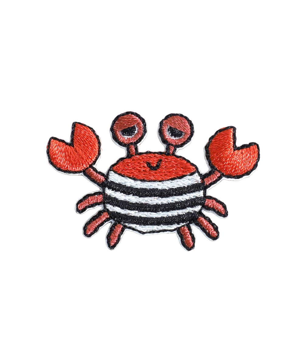 Lot de 3 écussons petits animaux crabe marin 3,7cm x 2,5cm