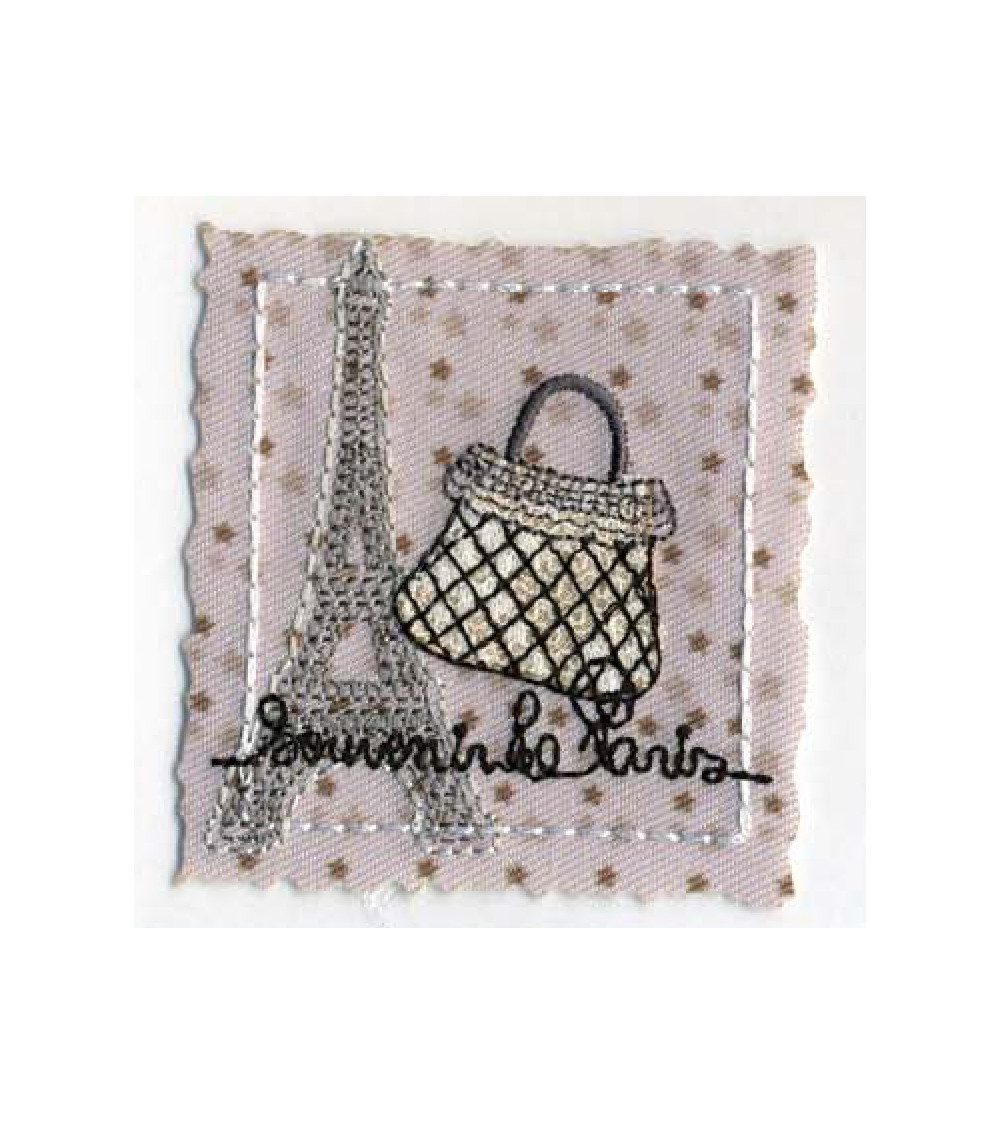 Set of 3 iron-on souvenir badges from Paris