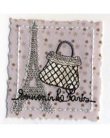 Set of 3 iron-on souvenir badges from Paris