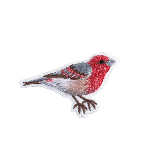 Lot de 3 écussons  oiseau rose fluo 5cm x 3,5cm