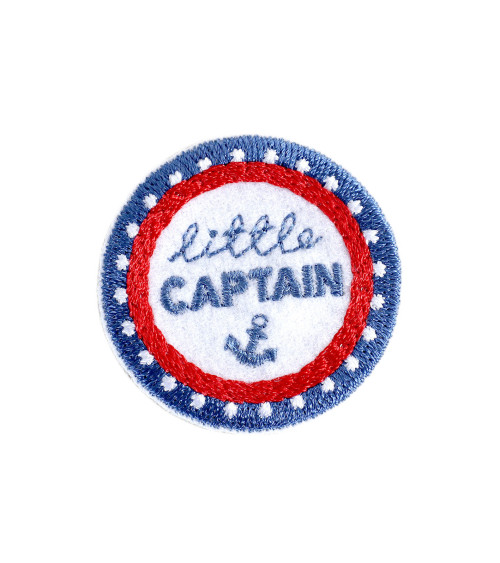 Lot de 3 écussons marin little captain 3,5cm x 3,5cm