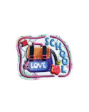 Lot de 3 écussons école love school 4,8cm x 4cm