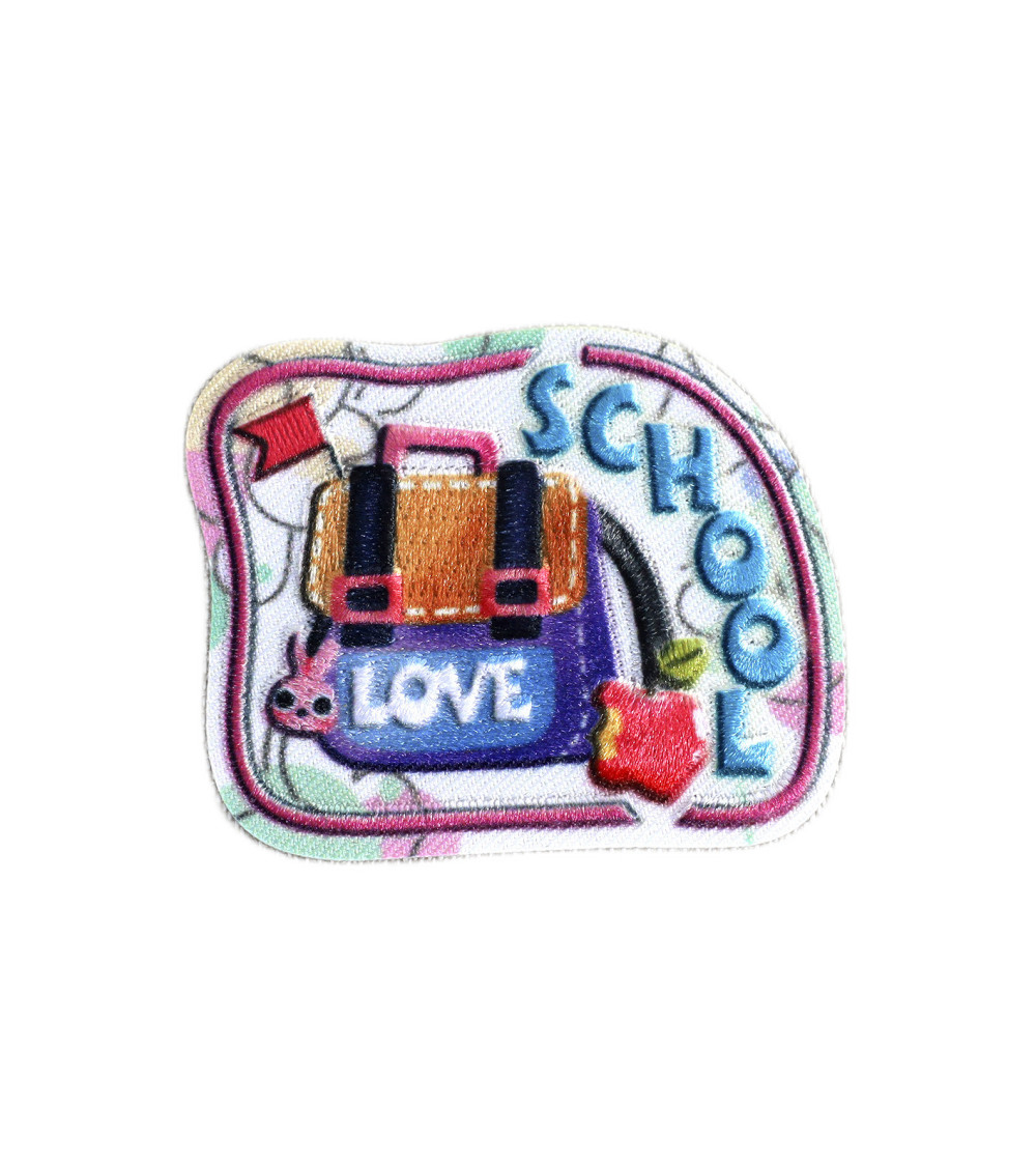 Lot de 3 écussons école love school 4,8cm x 4cm