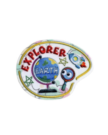 Set mit 3 Explorer-Earth-Schulabzeichen, 5,5 cm x 4,5 cm