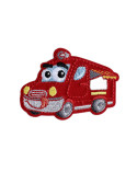 Lot de 3 écussons  transports rigolos camion de pompi 6cm x 4,3cm