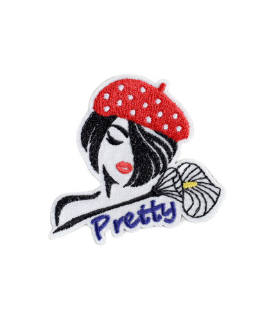 Lot de 3 écussons femme mode fashion pretty 5cm x 4,5cm