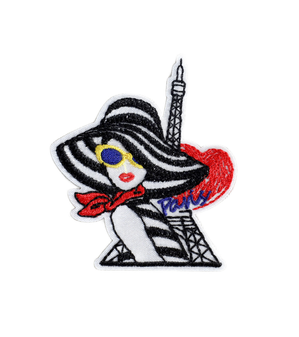 Set di 3 distintivi da donna della moda Parigi 5 cm x 5,7 cm