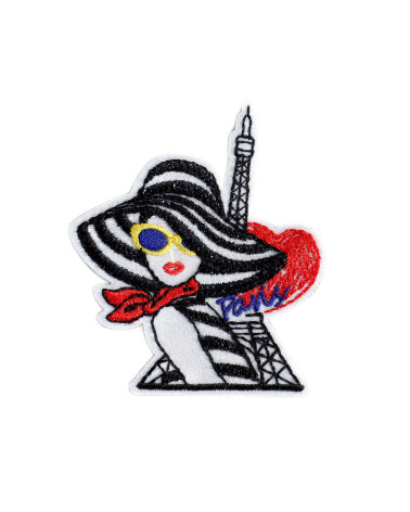 Set di 3 distintivi da donna della moda Parigi 5 cm x 5,7 cm