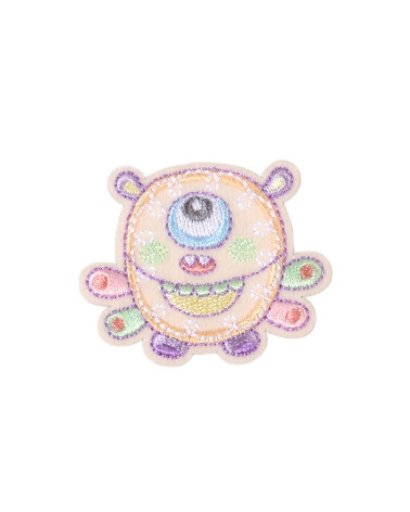 Set of 3 funny monster badges beige monster 4.8cm x 4cm