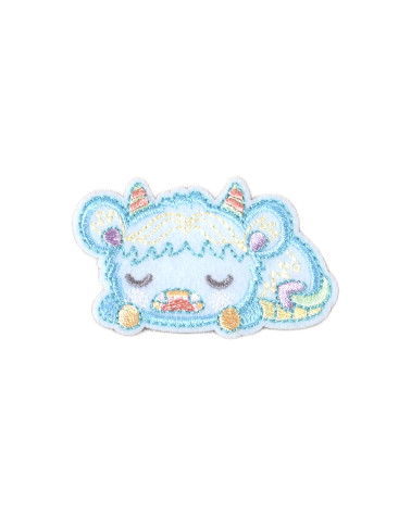 Set of 3 funny blue goat monster patches 5.5cm x 3.5cm