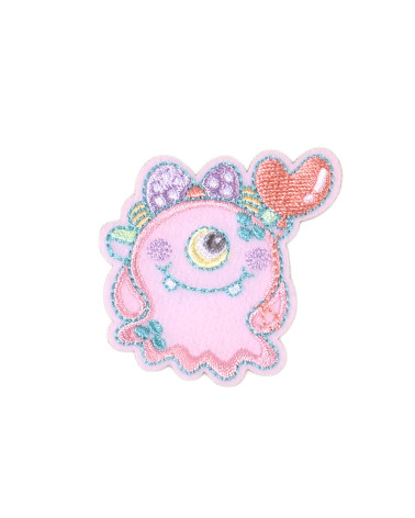 Set of 3 funny monster patches purple monster 4cm x 4.5cm