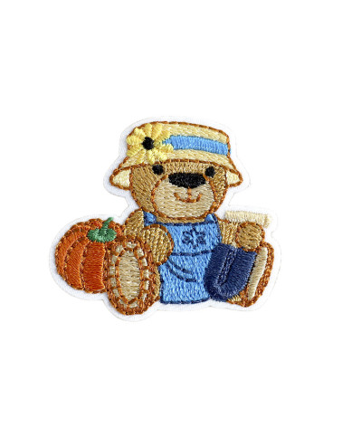 Set of 3 cute peasant bear patches 4cm x 3.5cm