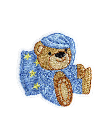 Set of 3 cute sleeping bear badges 4cm x 4cm