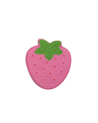 Set of 3 pink strawberry badges 5cm x 5.7cm