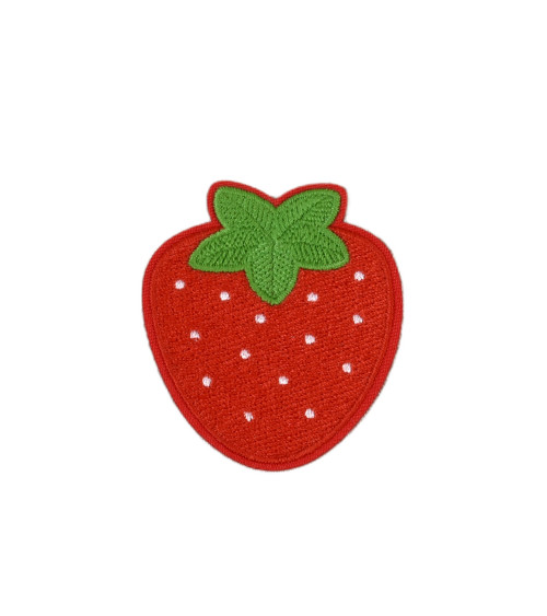 Set of 3 red strawberry patches 5cm x 5.7cm