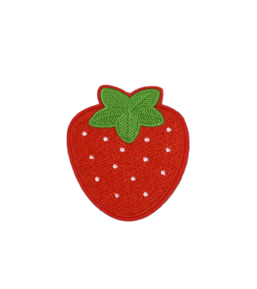 Set of 3 red strawberry patches 5cm x 5.7cm