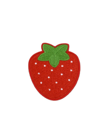 Set of 3 red strawberry patches 5cm x 5.7cm