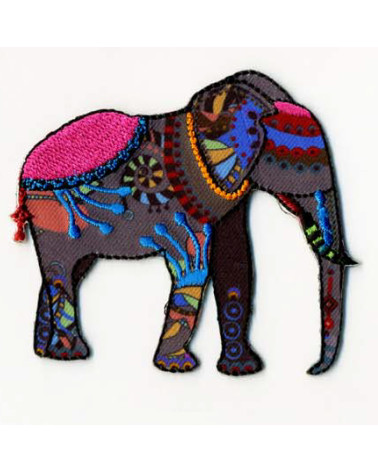 Set of 3 ornate elephant iron-on patches