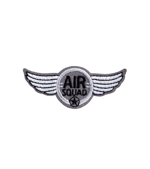 Lot de 3 écussons  blason aviation air squad avec ailes rouge doré 5,7cm x 2,4cm