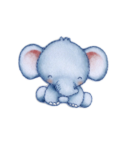 Ecusson petits animaux éléphant 5cm x 4cm