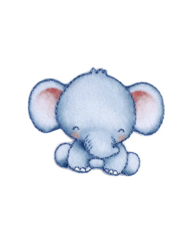 Ecusson  petits animaux éléphant 5cm x 4cm