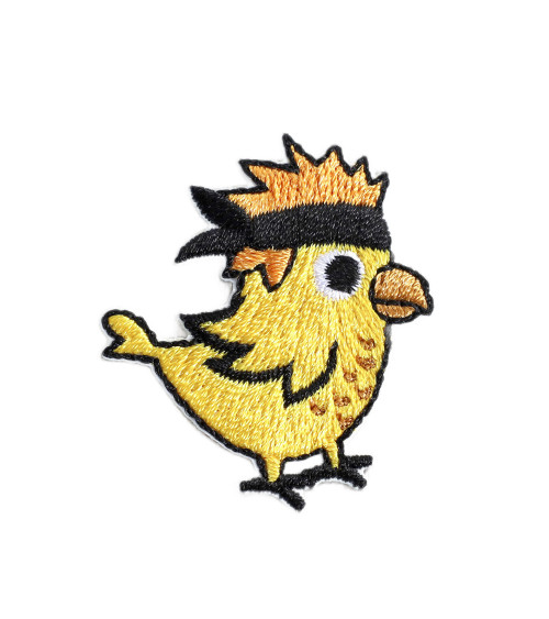 Badge small animals chick black headband 3.3cm x 3.8cm