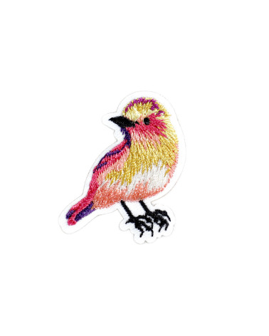 Ecusson  oiseau jaune 3cm x 4,2cm