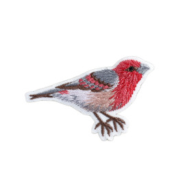 Ecusson oiseau rose fluo 5cm x 3,5cm