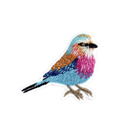 Ecusson oiseau turquoise 3,8cm x 3,5cm