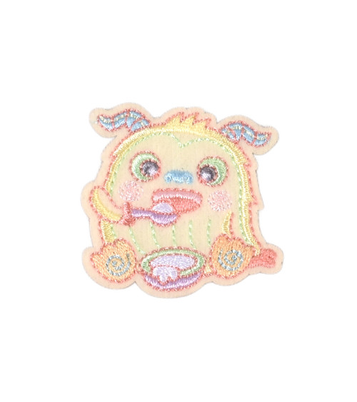 Ecusson  monstre rigolo monstre qui man 4cm x 4cm
