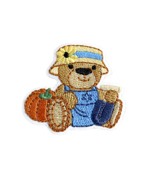 Cute peasant teddy bear badge 4cm x 3.5cm