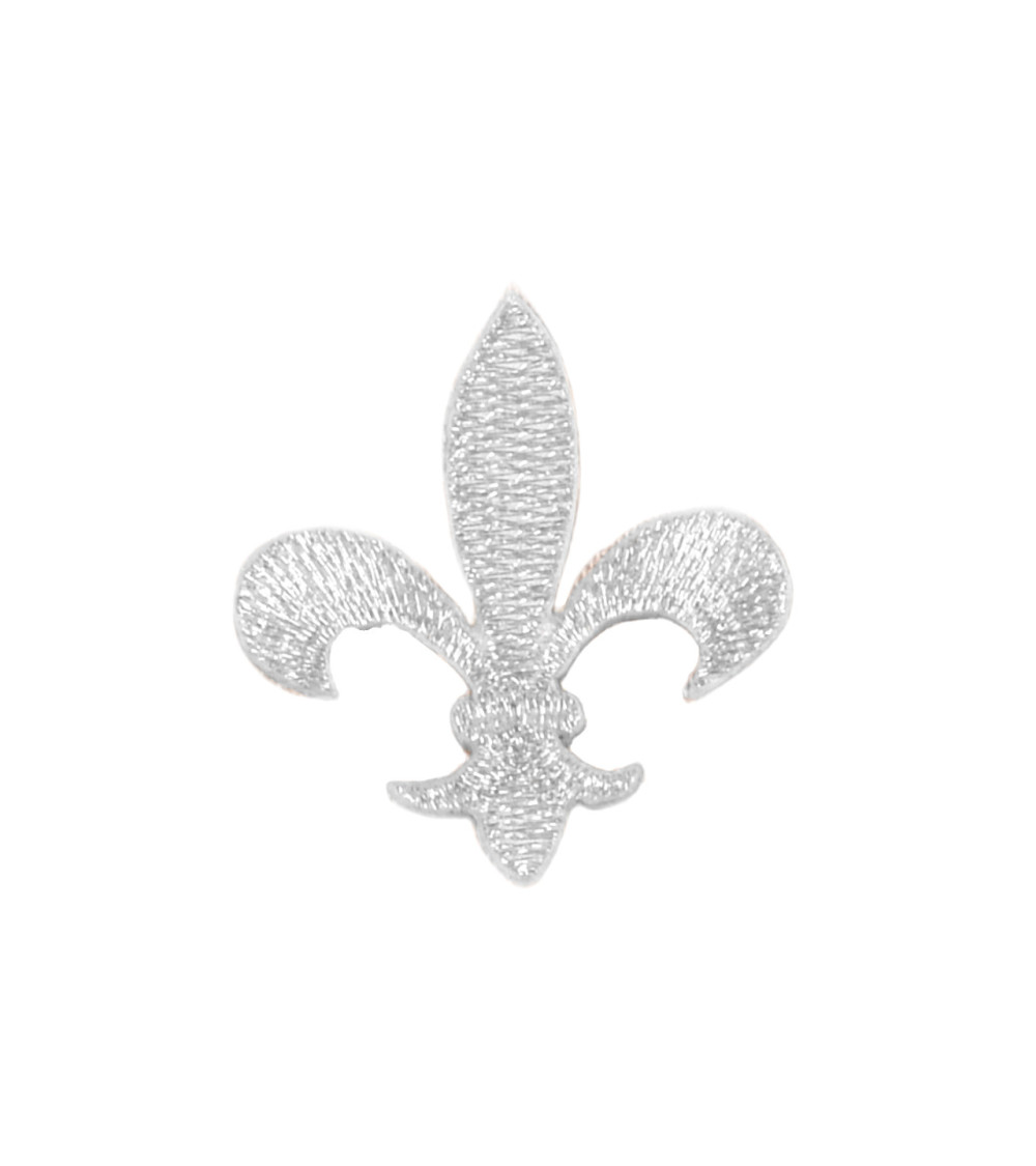 Ecusson fleur de lys argent 3,5cm x 4cm