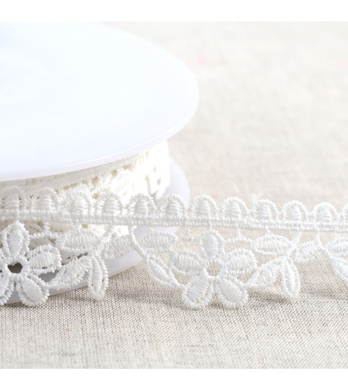 13.5m spool guipure flowers 30mm ecru