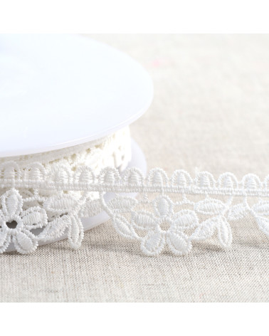 13.5m spool guipure flowers 30mm ecru