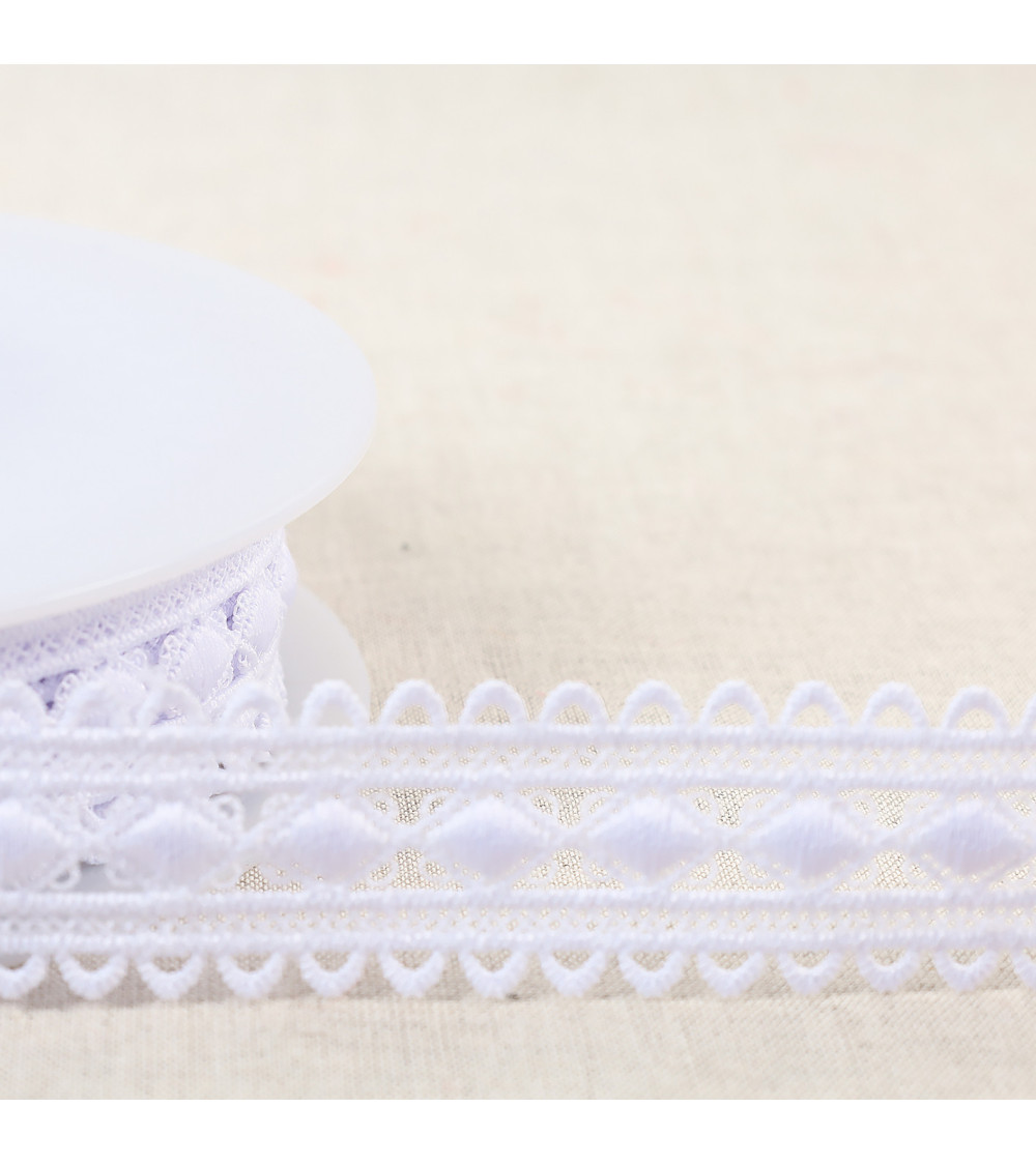 13.5m spool guipure diamonds 30mm white