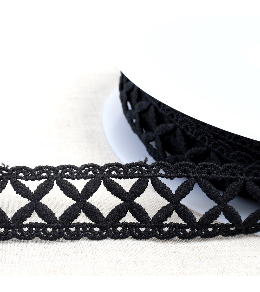 Guipure latticework 30mm black per meter