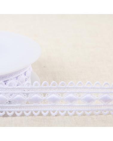 Guipure losanges 30mm blanc au mètre