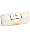 Bobine fil DMC diamant métallisé monobrin broderie et point de croix blanc lumineux