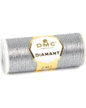 Bobine fil 35m DMC diamant métallisé monobrin broderie et point de croix argent clair