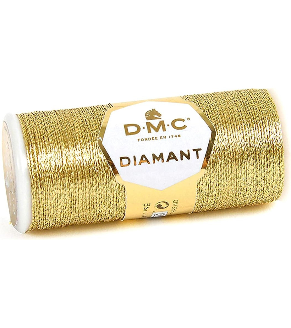 Bobine fil 35m DMC diamant métallisé monobrin broderie et point de croix or