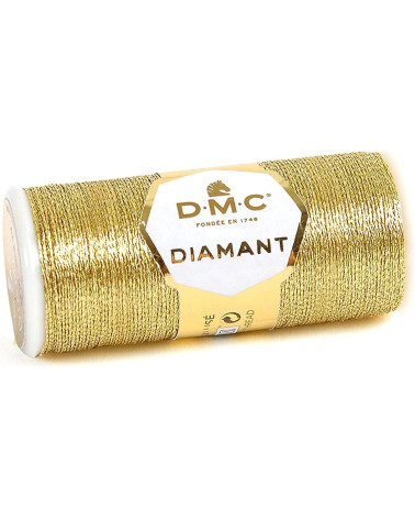 Spool of thread 35m DMC diamond metallic single strand embroidery and cross stitch gold