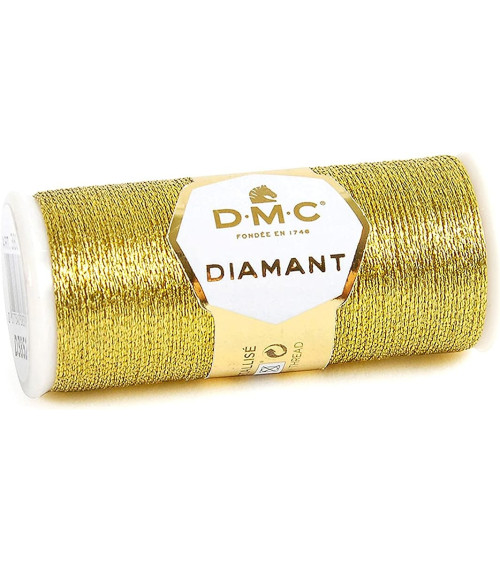 Bobine fil DMC diamant métallisé monobrin broderie et point de croix blanc lumineux