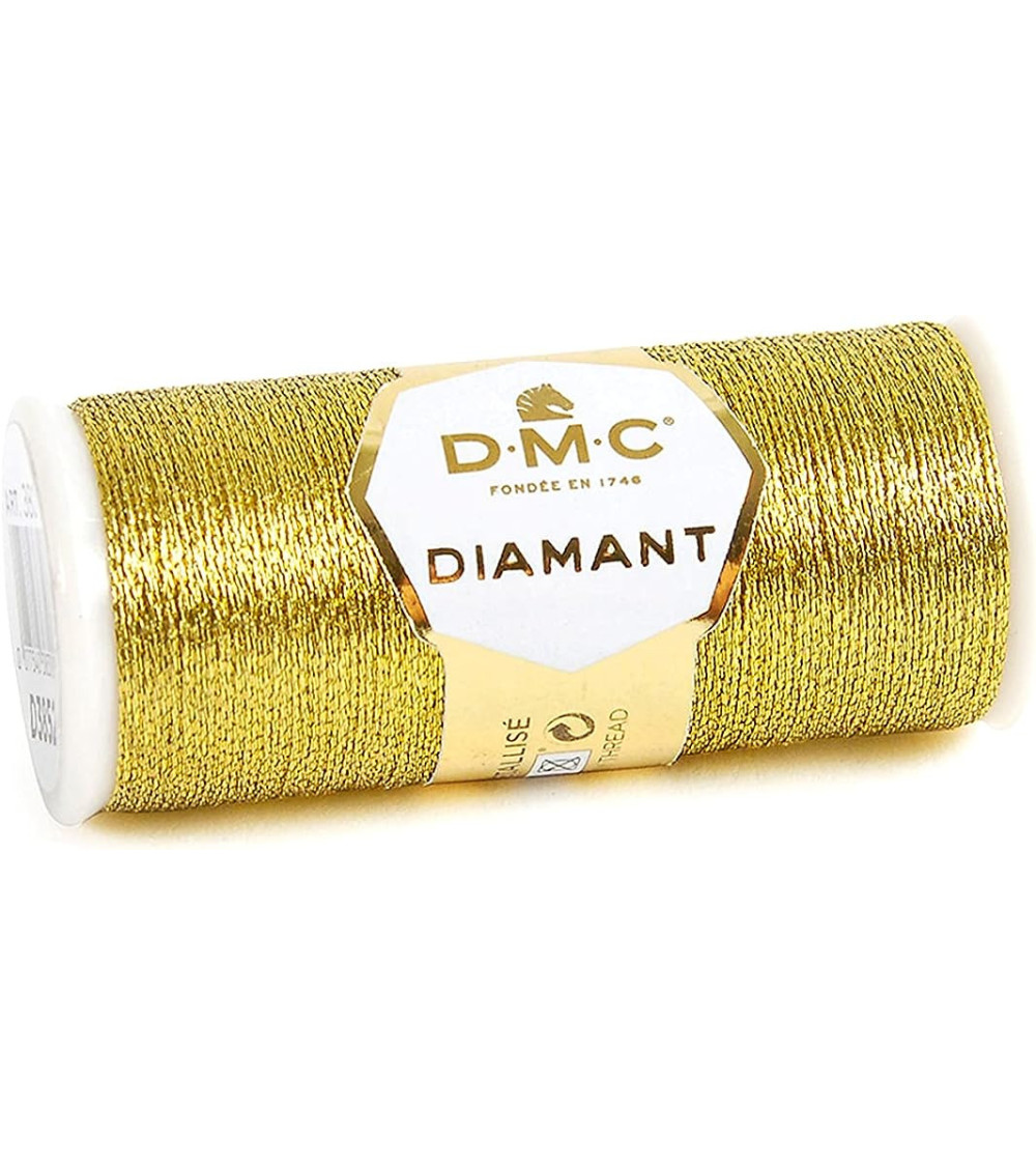 Spool of thread 35m DMC metallic diamond single strand embroidery and cross stitch gold