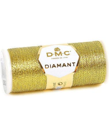 Spool of thread 35m DMC metallic diamond single strand embroidery and cross stitch gold