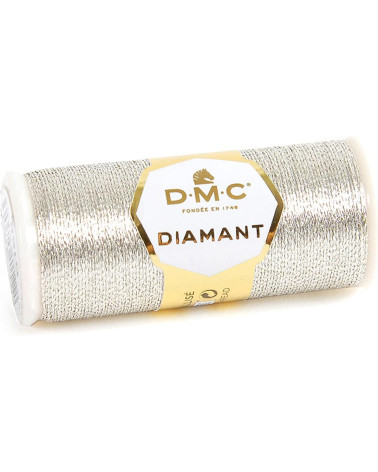 Spool of thread 35m DMC metallic diamond single strand embroidery and cross stitch silver